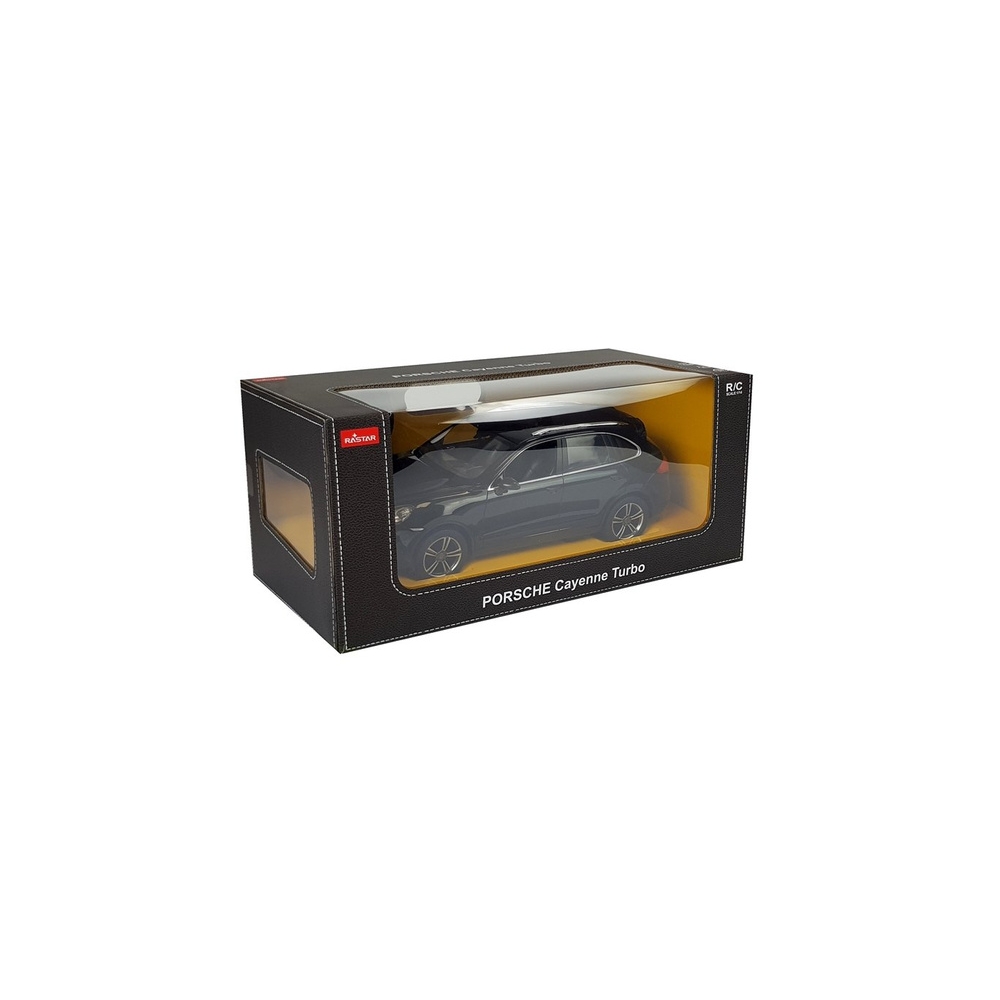 Nuotoliniu būdu valdomas Porsche Cayenne Turbo Rastar, juodos spalvos, 1:14-Žaislai, Auto ir transporto žaislai, Valdomos radijo