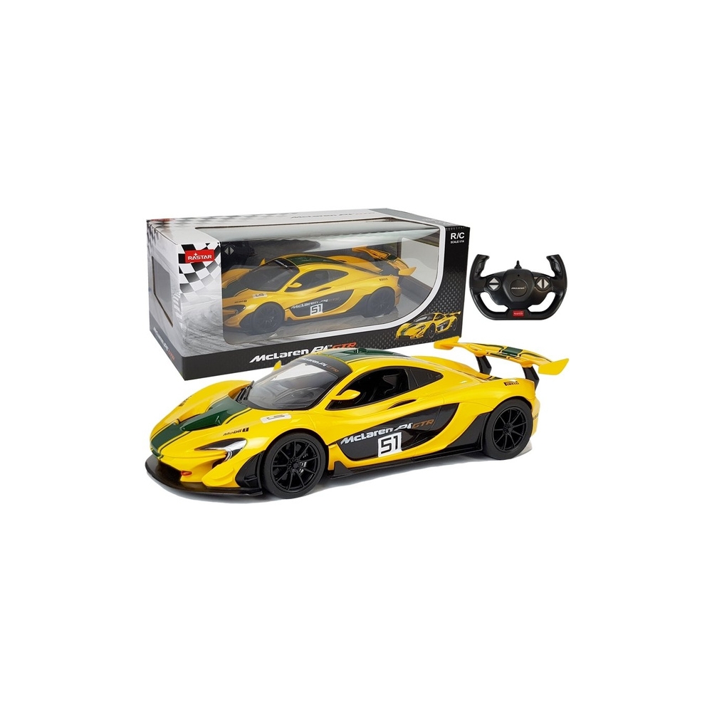 Auto McLaren P1 GTR Samochód Zdalnie Sterowany RC Rastar Żółty 1:14
