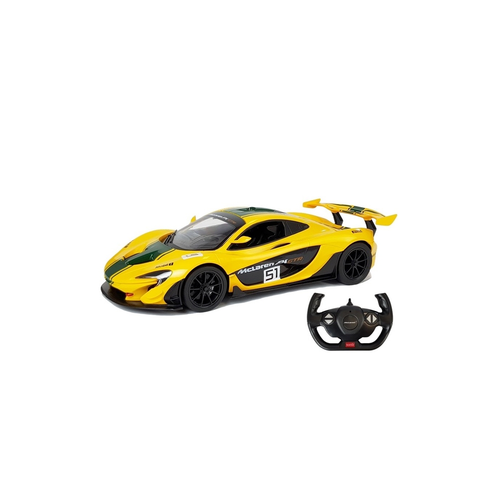 Nuotoliniu būdu valdomas McLaren P1 GTR Rastar, geltonas, 1:14