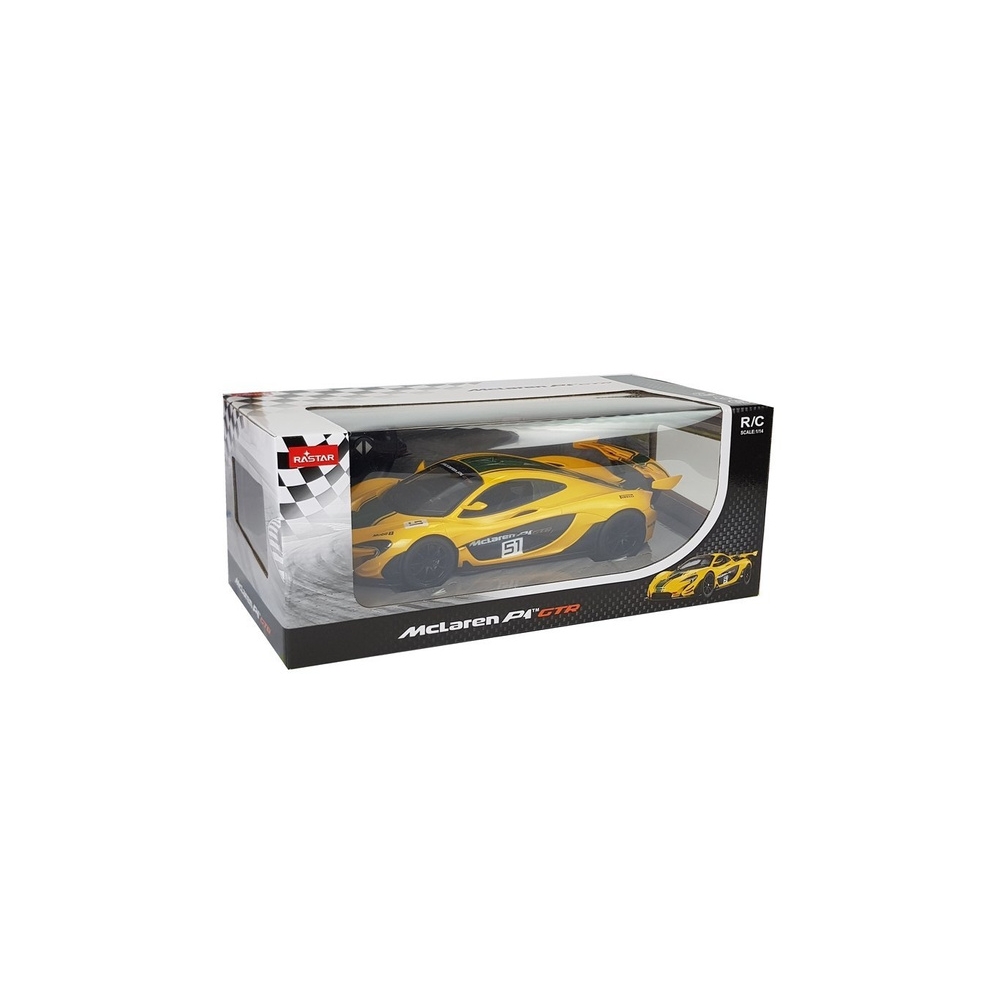 Nuotoliniu būdu valdomas McLaren P1 GTR Rastar, geltonas, 1:14
