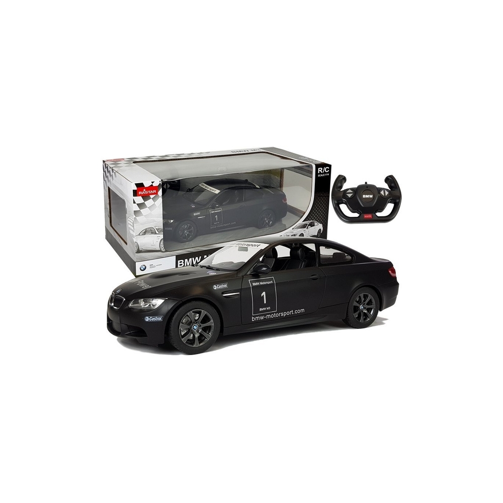 Nuotoliniu būdu valdomas BMW M3 sportinis automobilis RC Rastar, juodos spalvos, 1:14-Žaislai, Auto ir transporto žaislai, Valdo