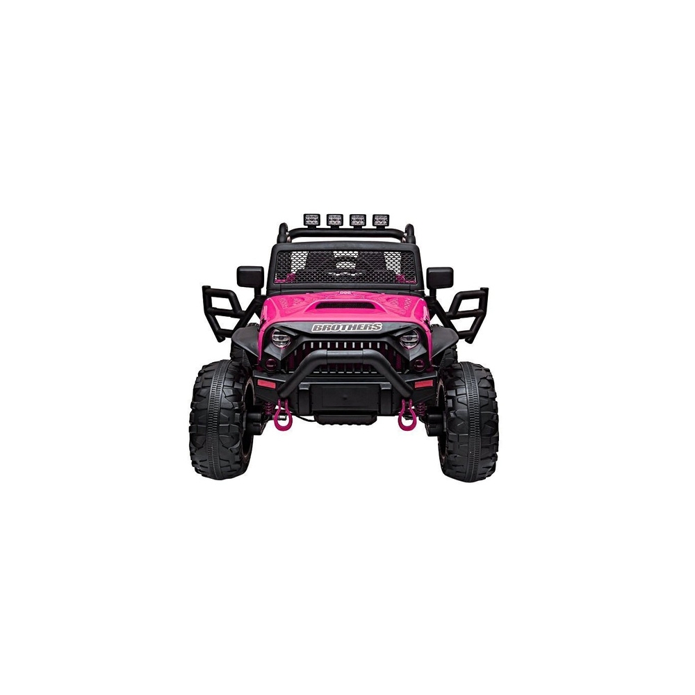Elektromobilis Jeep JC666, lakuotas rožinis-Elektromobiliai vaikams, Visureigiai-e-vaikas