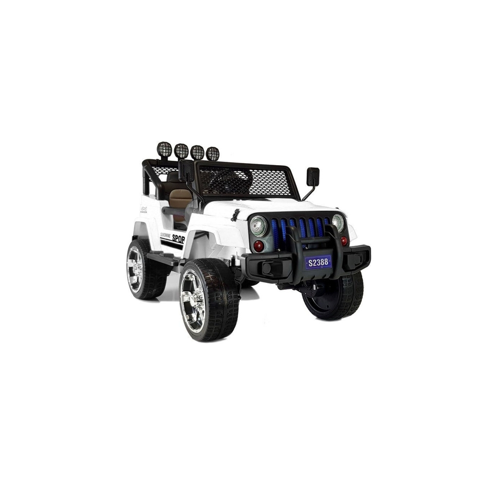 Elektromobilis S2388 Jeep 4x45W, White-Elektromobiliai vaikams, Visureigiai-e-vaikas