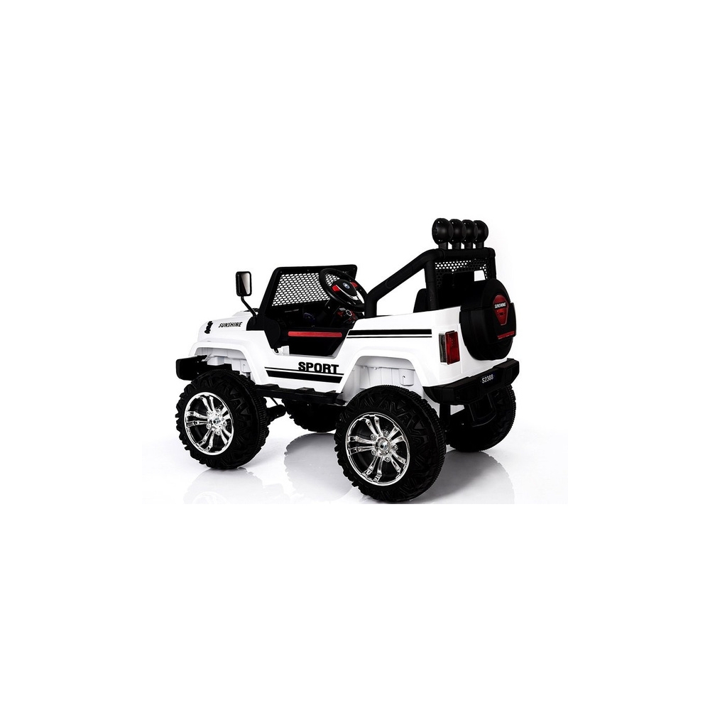 Elektromobilis S2388 Jeep 4x45W, White-Elektromobiliai vaikams, Visureigiai-e-vaikas