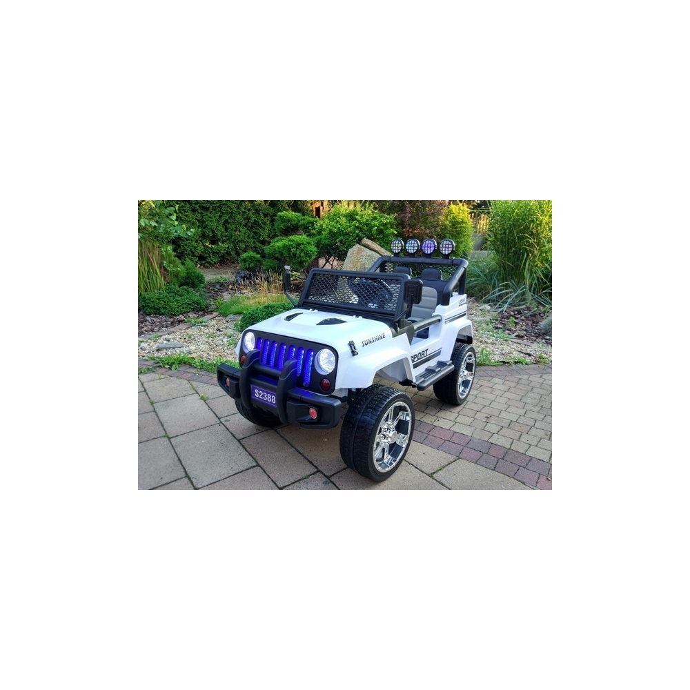 Elektromobilis S2388 Jeep 4x45W, White-Elektromobiliai vaikams, Visureigiai-e-vaikas
