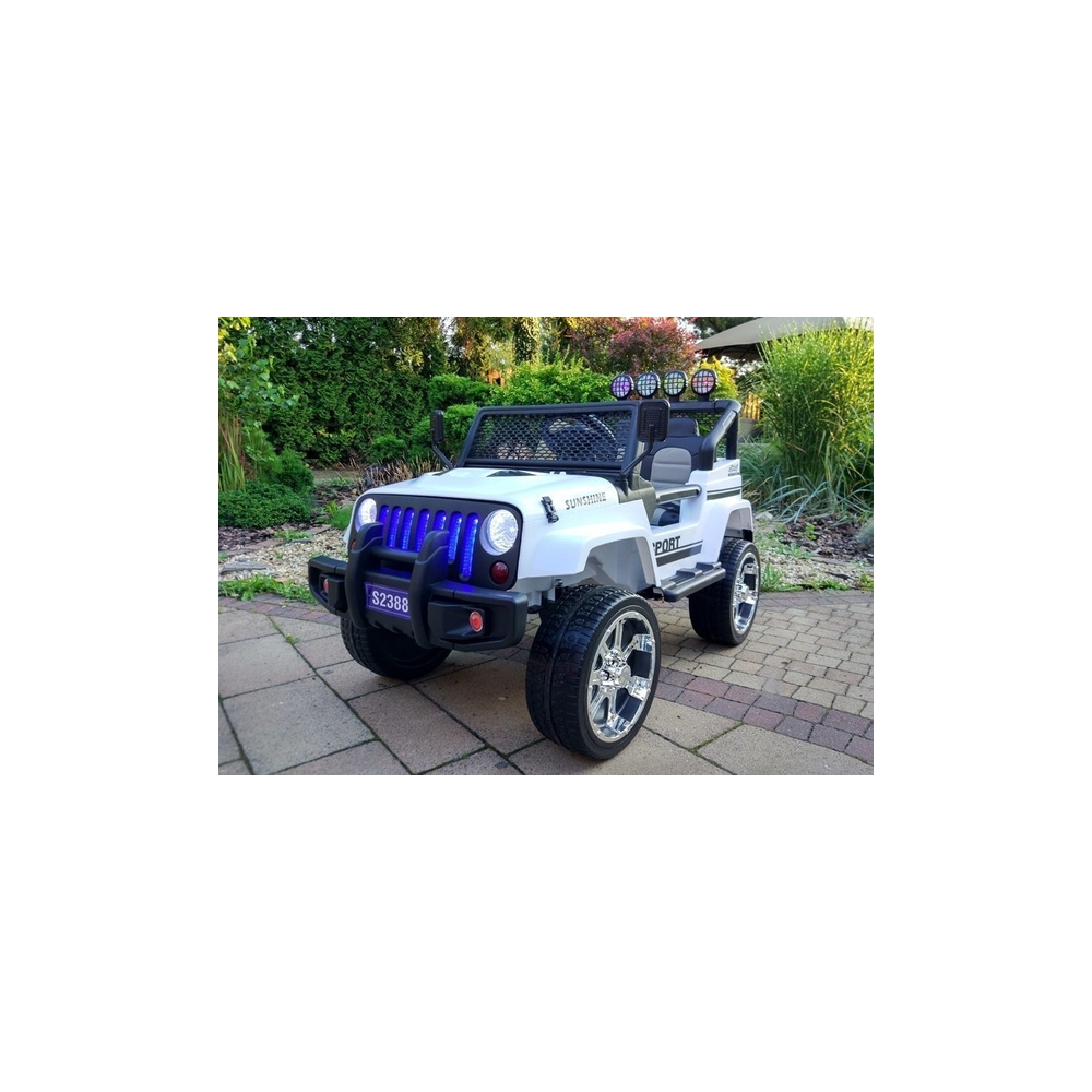 Elektromobilis S2388 Jeep 4x45W, White-Elektromobiliai vaikams, Visureigiai-e-vaikas