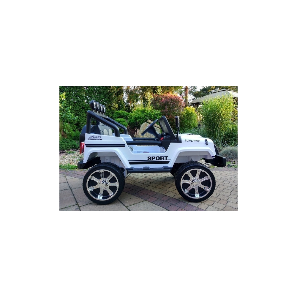 Elektromobilis S2388 Jeep 4x45W, White-Elektromobiliai vaikams, Visureigiai-e-vaikas
