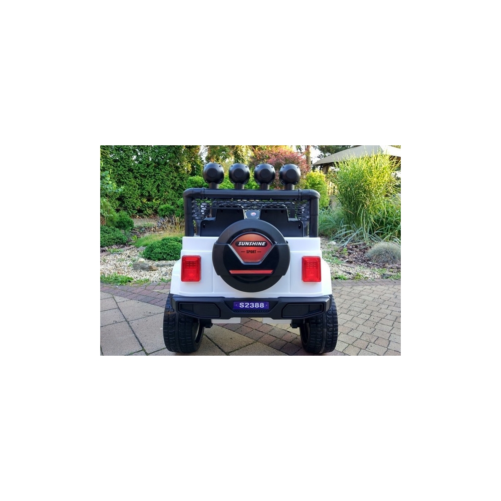 Elektromobilis S2388 Jeep 4x45W, White-Elektromobiliai vaikams, Visureigiai-e-vaikas