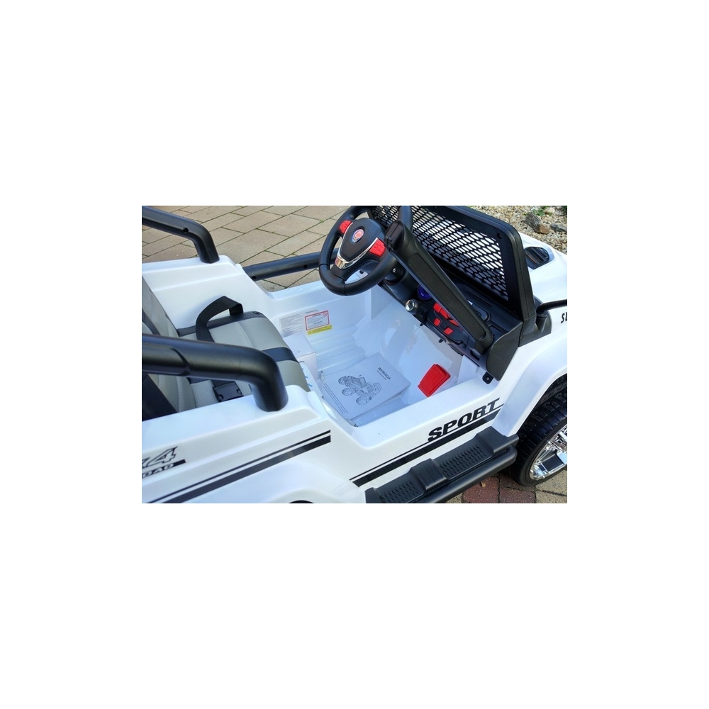 Elektromobilis S2388 Jeep 4x45W, White-Elektromobiliai vaikams, Visureigiai-e-vaikas