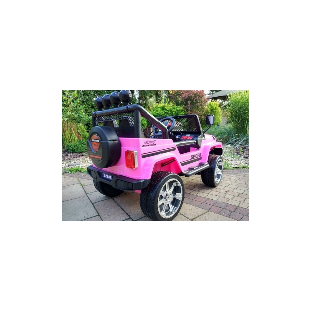 Elektromobilis S2388 Jeep 4x45W, Pink-Elektromobiliai vaikams, Visureigiai-e-vaikas