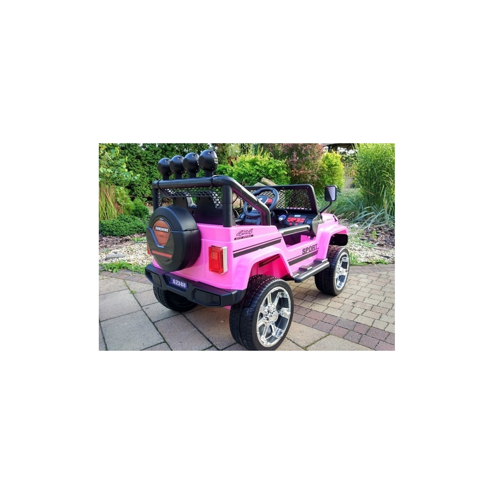 Elektromobilis S2388 Jeep 4x45W, Pink-Elektromobiliai vaikams, Visureigiai-e-vaikas