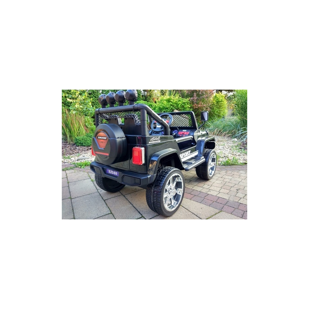 Elektromobilis S2388 Jeep 4x45W, Black-Elektromobiliai vaikams, Visureigiai-e-vaikas