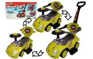 Toddlers Ride On Push Along with Parent Handle Mega Car 3in1 Yellow