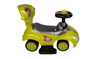 Toddlers Ride On Push Along with Parent Handle Mega Car 3in1 Yellow