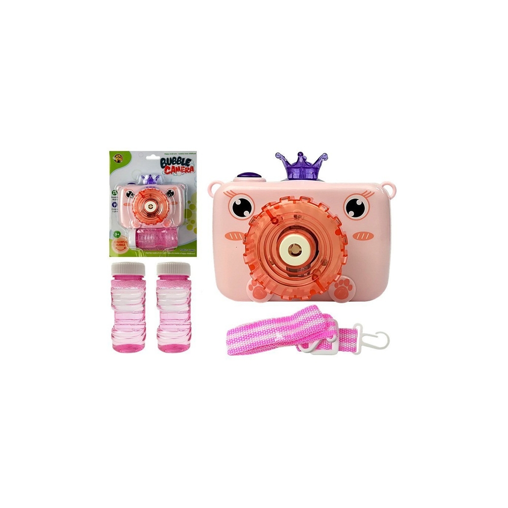 Camera blows soap bubbles Battery Pink Bubble Generator