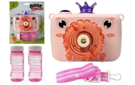 Camera blows soap bubbles Battery Pink Bubble Generator
