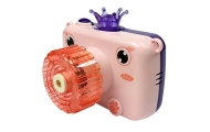 Camera blows soap bubbles Battery Pink Bubble Generator