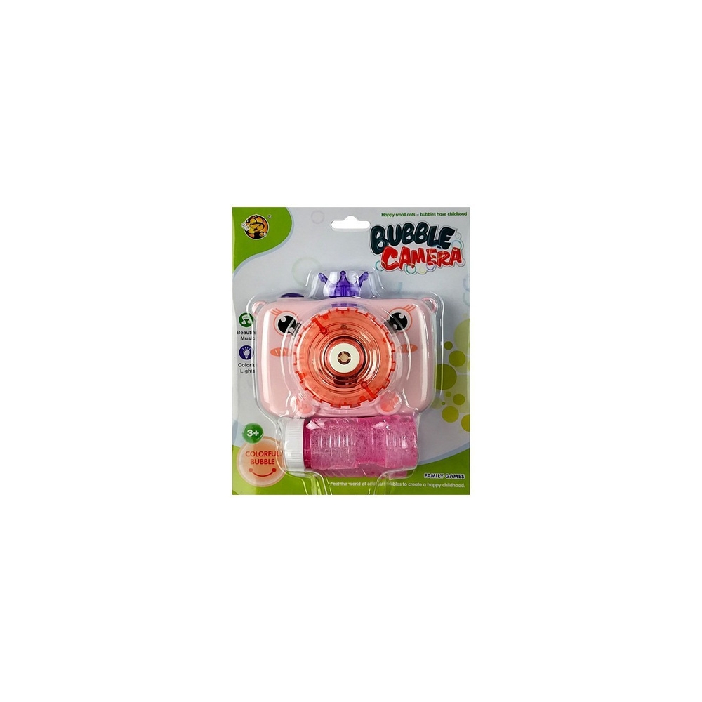 Camera blows soap bubbles Battery Pink Bubble Generator