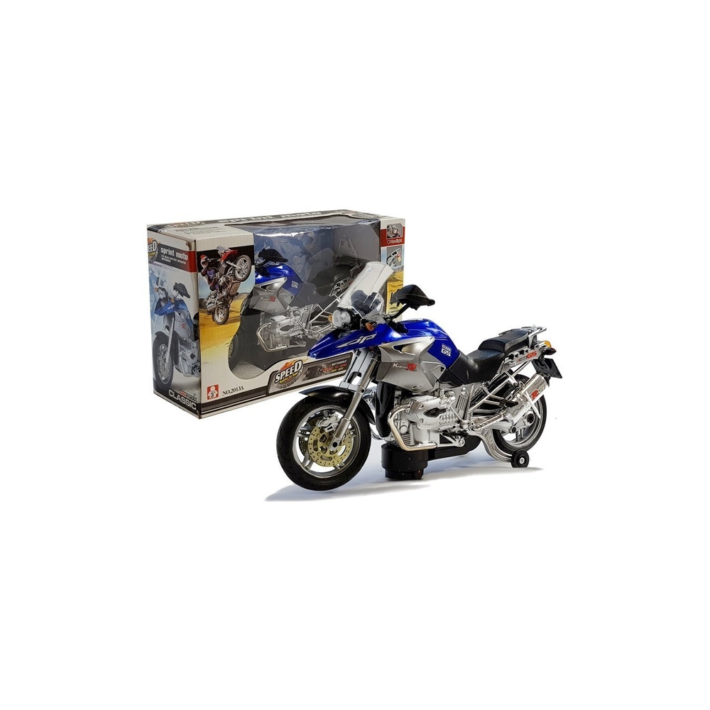 Motocykl Motor Na Baterie Światła Dźwięki Niebieski 1:8