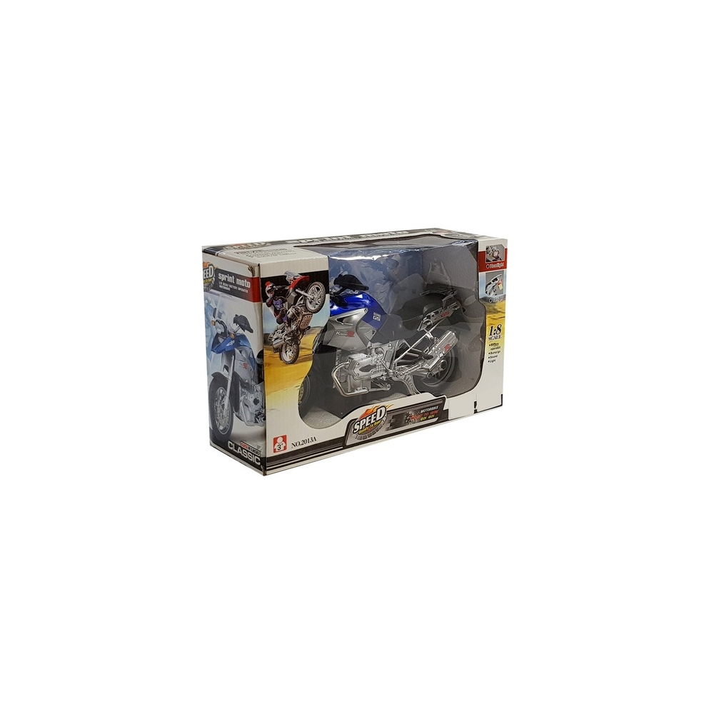Motocykl Motor Na Baterie Światła Dźwięki Niebieski 1:8