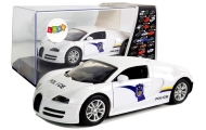 Sports car police dark windshields with tension white light sound