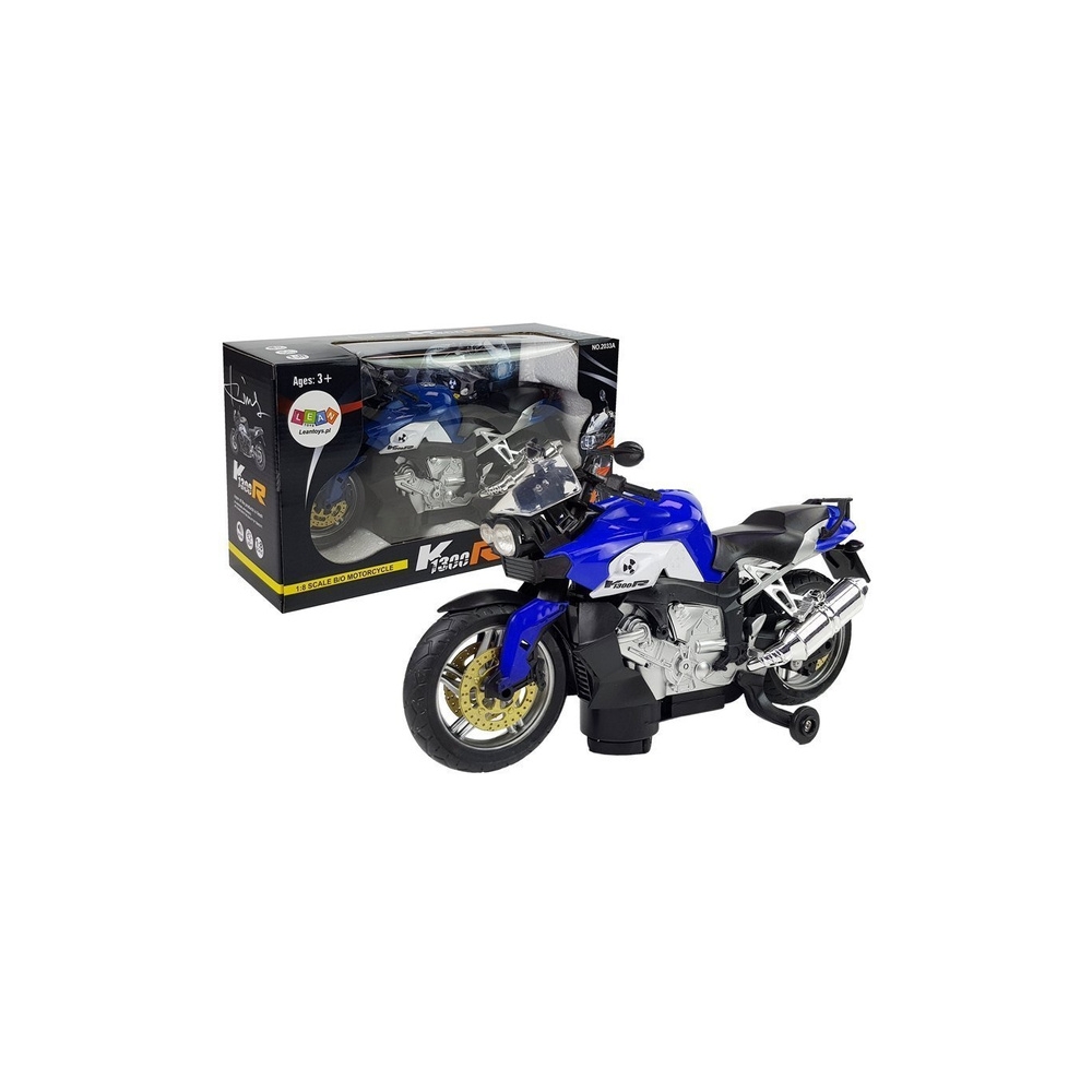 Motociklas su baterijomis, mėlynas