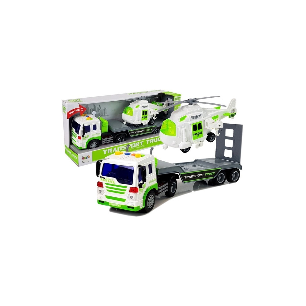 Automobilių transporteris 1:16 su sraigtasparniu