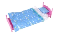 Doll + Furniture Set Bed Wardrobe Dressing table