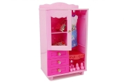 Doll + Furniture Set Bed Wardrobe Dressing table