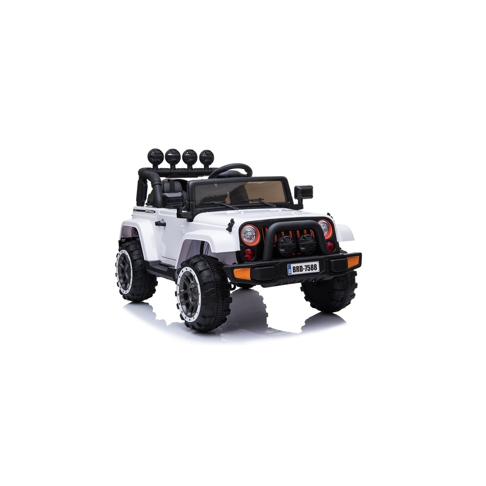 Elektromobilis Jeep BRD-7588 4x4, White-Elektromobiliai vaikams, Visureigiai-e-vaikas