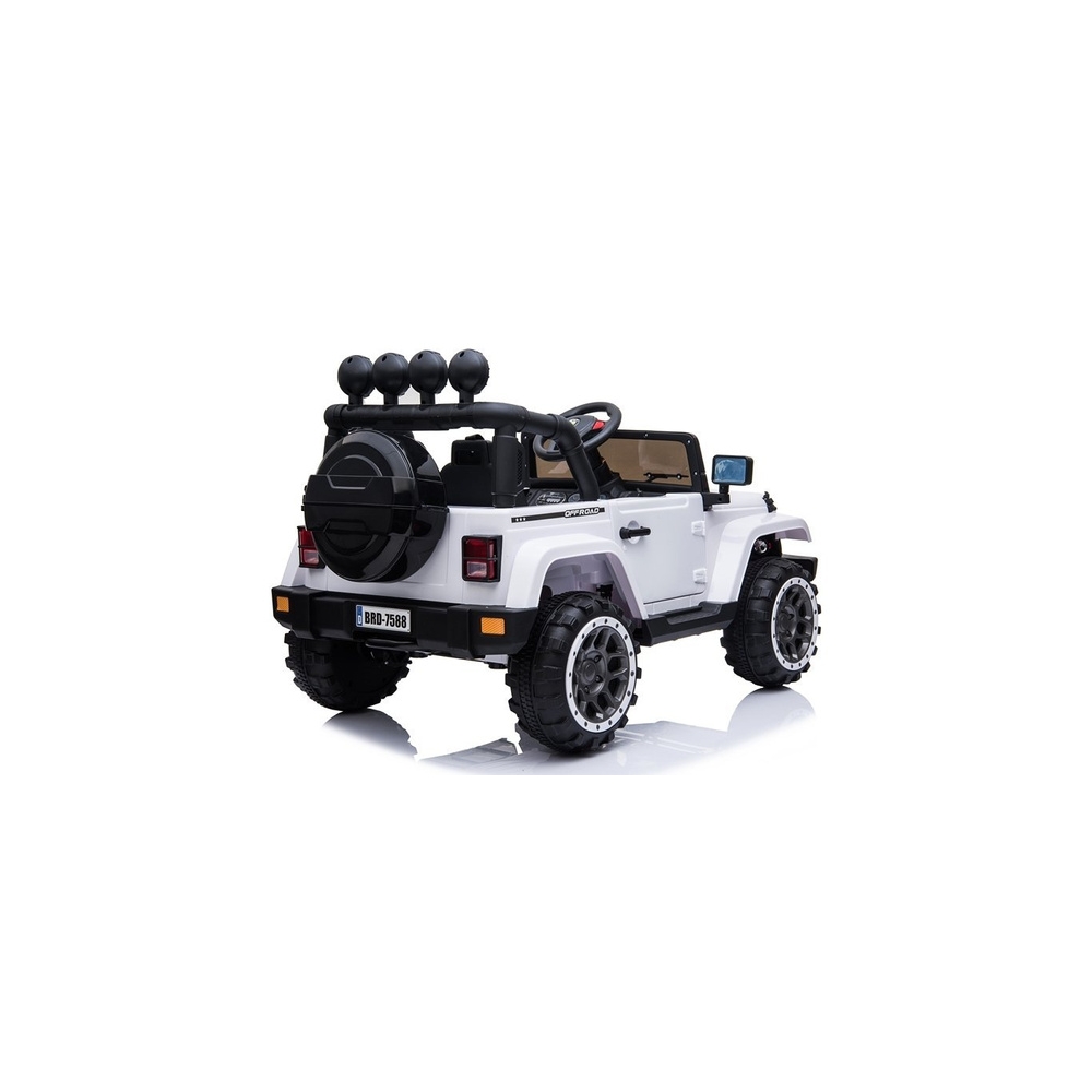 Elektromobilis Jeep BRD-7588 4x4, White-Elektromobiliai vaikams, Visureigiai-e-vaikas