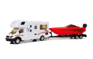 Camper z Czerwoną Motorówką i Napędem Frykcyjnym 1:48