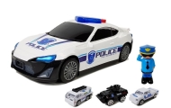 Policijos automobilis Garažas 2in1 Policeman Small Cars Sound Lights