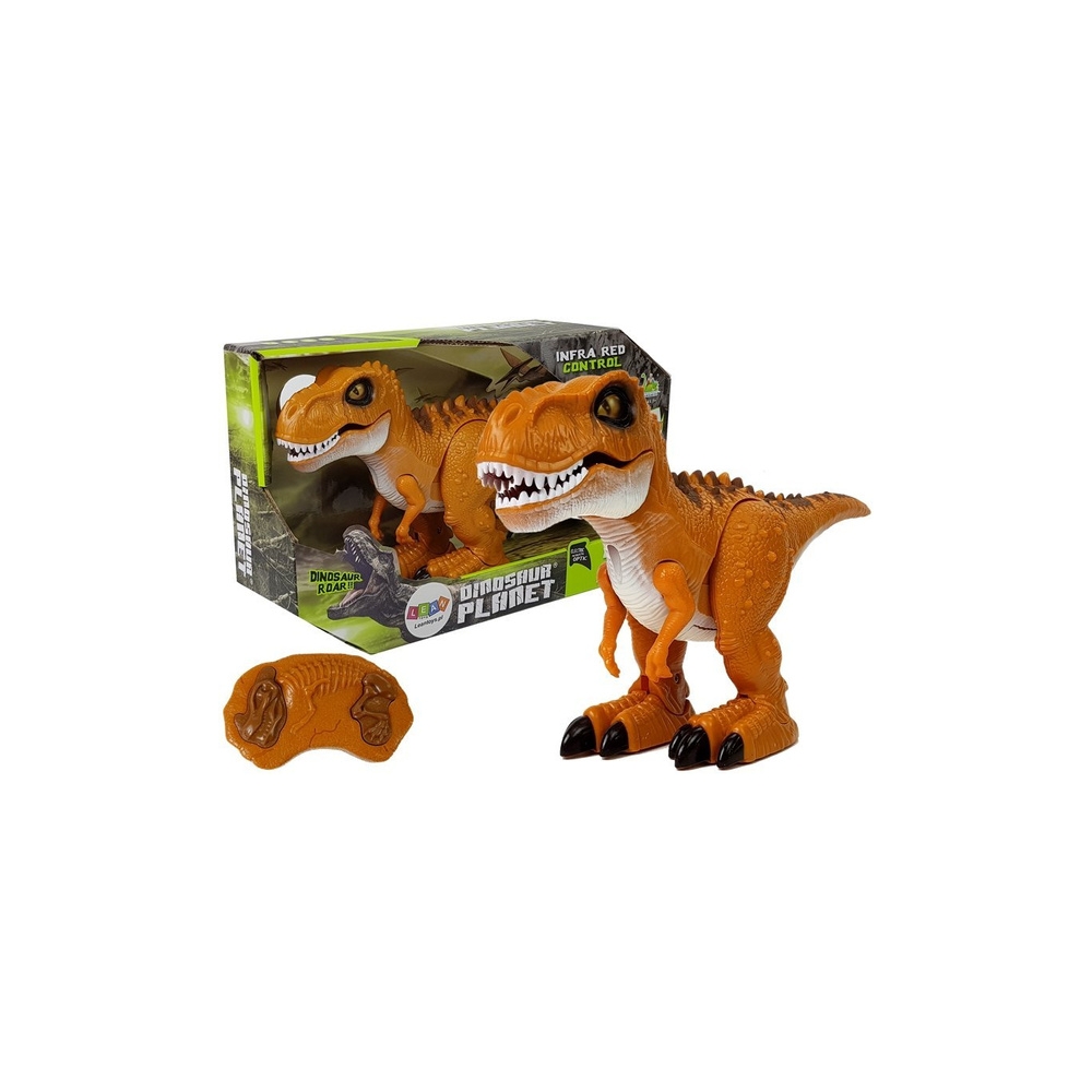 Dinozaur Zdalnie Sterowany R/C Brąz Dźwięk Światło Tyranozaur
