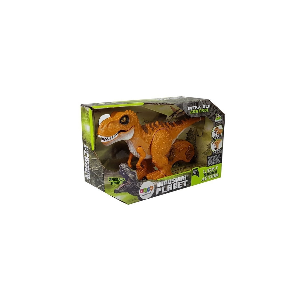 Dinozaur Zdalnie Sterowany R/C Brąz Dźwięk Światło Tyranozaur