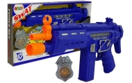 Police Gun Set Badge Navy Blue Sound Light Effects 37cm