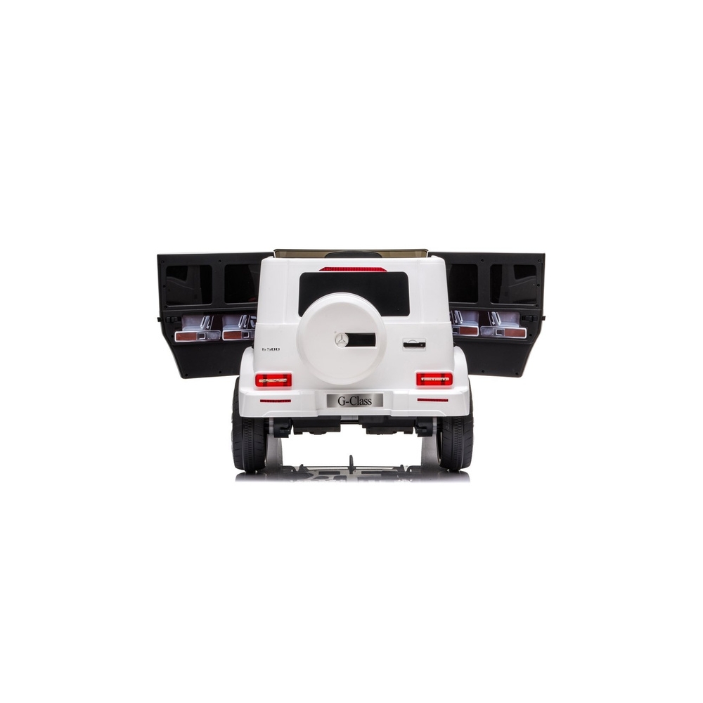 Elektromobilis Mercedes G500 JJ2077, White-Elektromobiliai vaikams, Visureigiai-e-vaikas