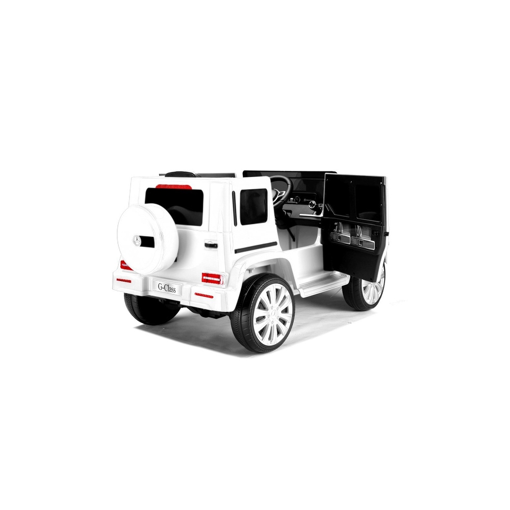 Elektromobilis Mercedes G500 JJ2077, White-Elektromobiliai vaikams, Visureigiai-e-vaikas