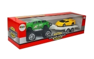 Set of  Vehicles Yellow Sportcars Green Off-Road with Friction