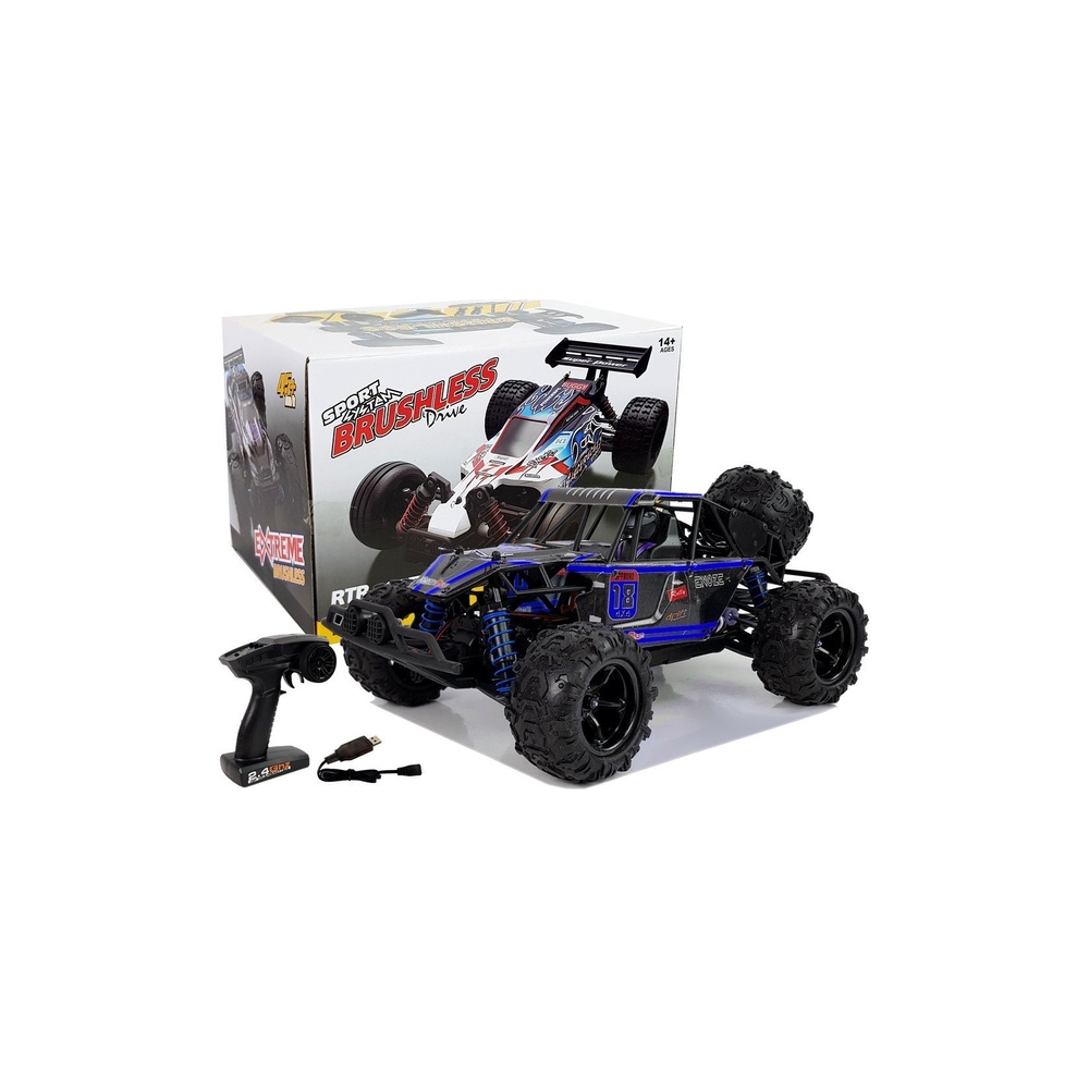 Auto Terenowe Buggy Zdalnie Sterowane 1:18 Niebieskie ENOZE 9303E 45 km/h