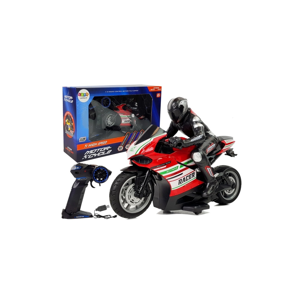 Motor Sportowy Ścigacz Zdalnie Sterowany 2.4G Zasięg 35 m Czerwony