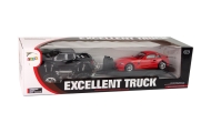 Zestaw Pojazdów Czarny Monster Truck Białe  Laweta 58 cm