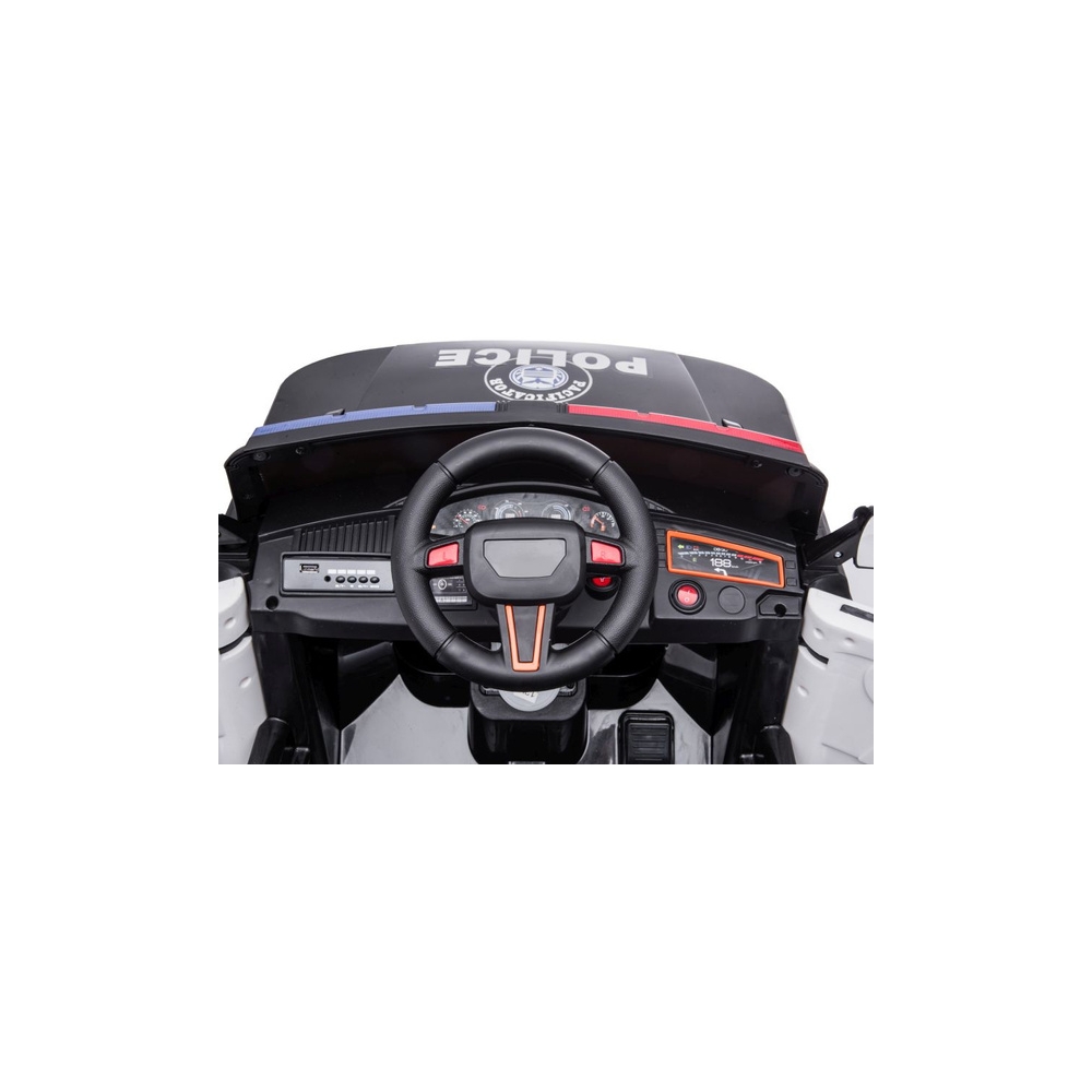 Elektromobilis BBH-021 Policija, White-Elektromobiliai vaikams, Visureigiai-e-vaikas