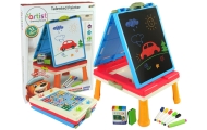 "3-in-1" magnetinė kreidinė lenta, žaidimų stalas mėlyna