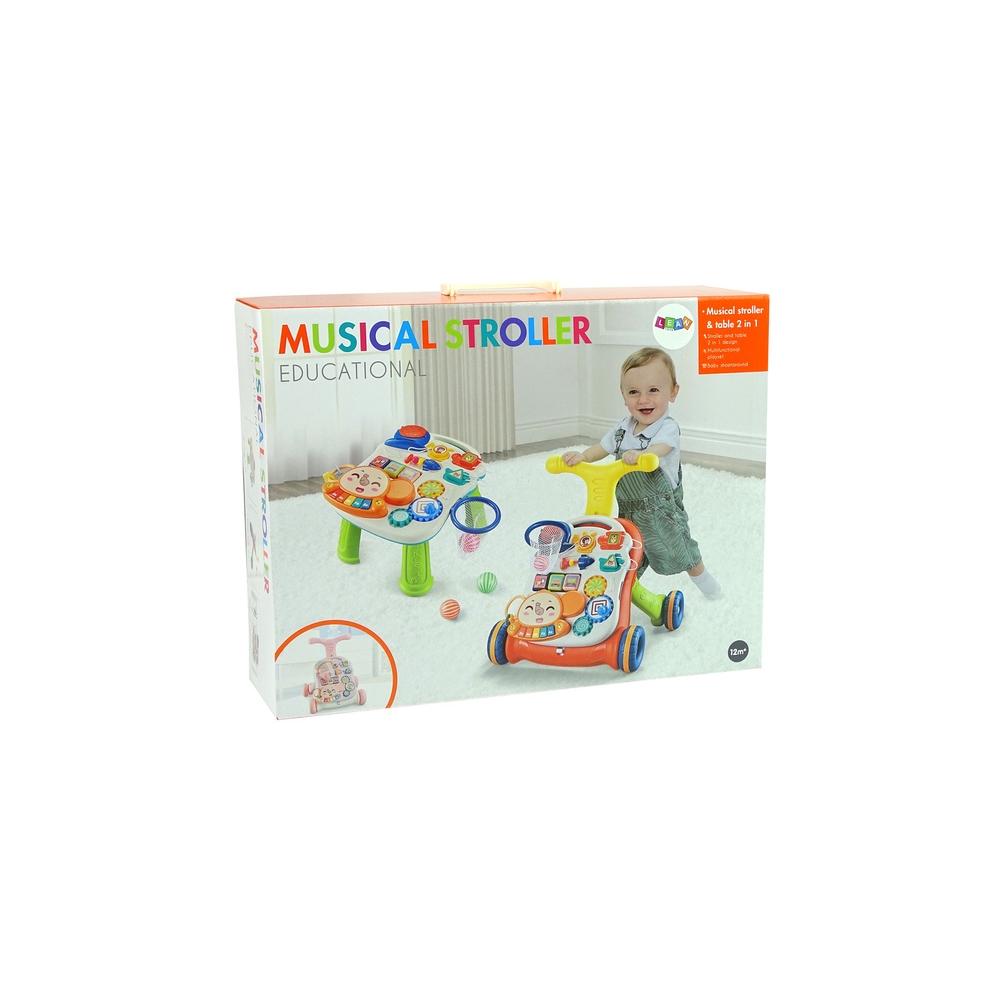 Interaktyvus stumdukas / staliukas 2-in-1, raudonas-Judėjimui, Stumdukai-e-vaikas