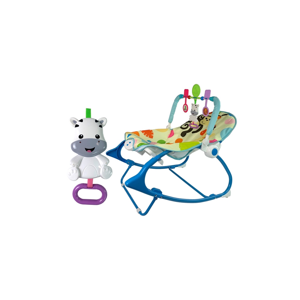 Cradle Rocker Seat Chair 2in1 Blue Zebra Sounds kėdutė-Miegui, Gultukai ir sūpynės-e-vaikas