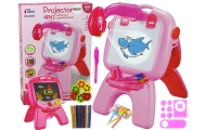 Double-sided Board Chalk Pens Stand Projector Pictures Pink