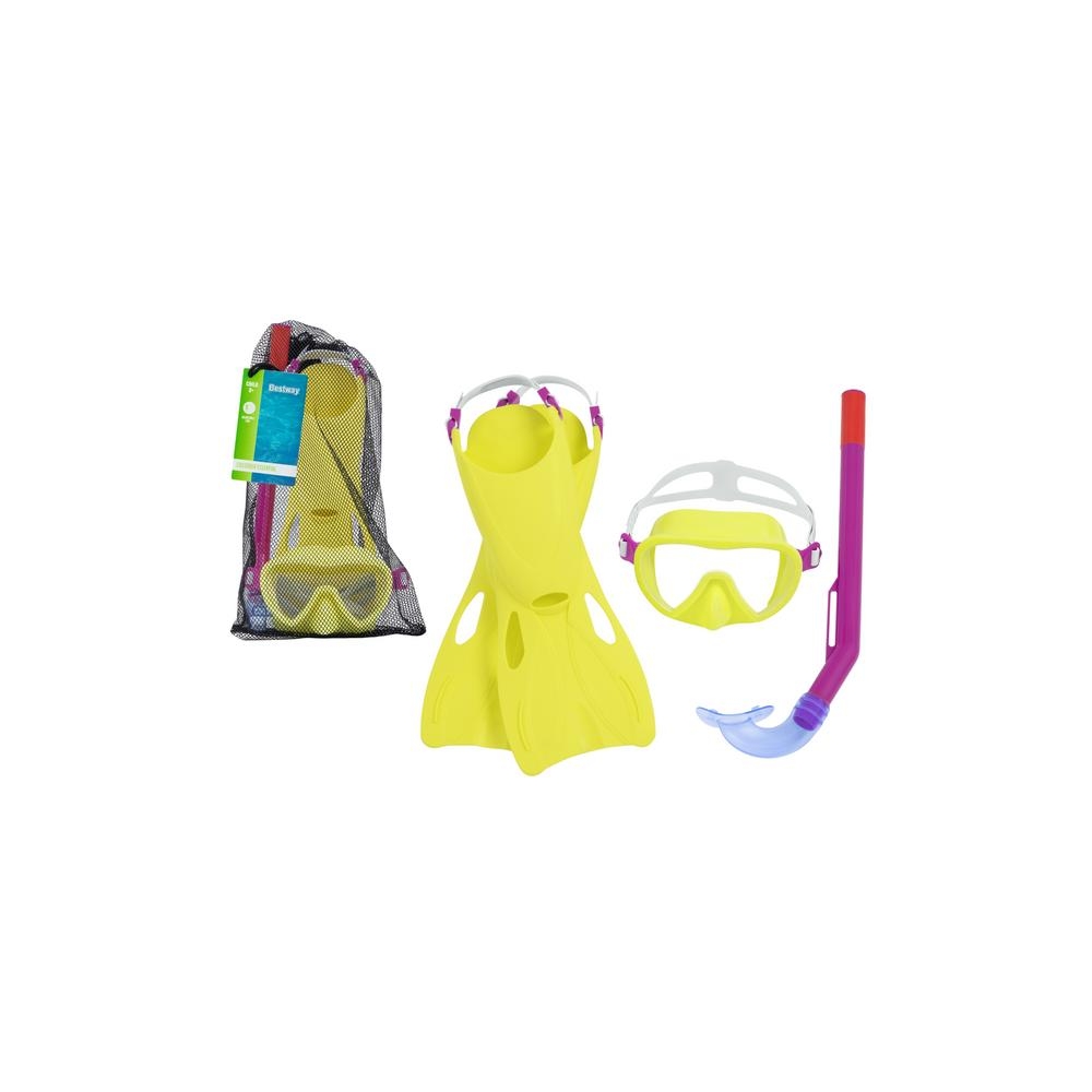 Diving Kit Yellow Mask, Fins, Tube Bestway 25039