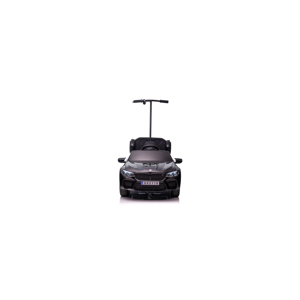 Battery-operated car BMW M5 with platform for parent, black lacquered