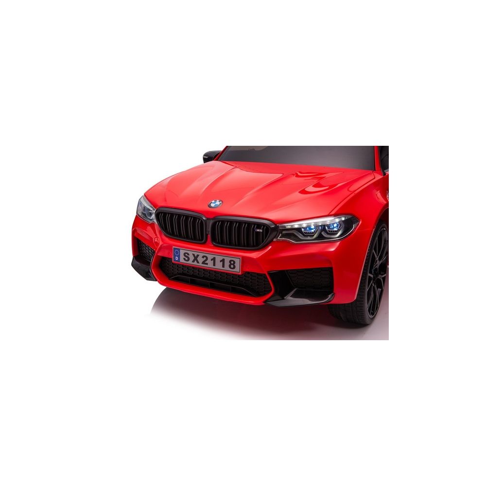Elektromobilis BMW M5 su platforma tėvams, lakuotas raudonas-Elektromobiliai vaikams, Mašinos-e-vaikas